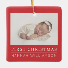 Baby First Christmas Modernes Minimalistisches Fot Keramikornament