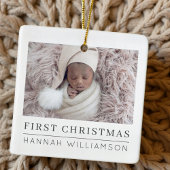 Baby First Christmas Modernes Minimalistisches Fot Keramikornament