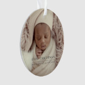 Baby First Christmas Modernes Minimalistisches Fot Ornament (Vorderseite)