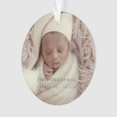 Baby First Christmas Modernes Minimalistisches Fot Ornament (Vorderseite)