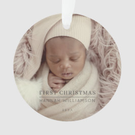 Baby First Christmas Modernes Minimalistisches Fot Ornament
