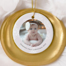 Baby First Christmas Modernes Snowflakes Foto