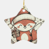 Baby First Christmas Niedlich Fox Keramik Ornament (Vorne)