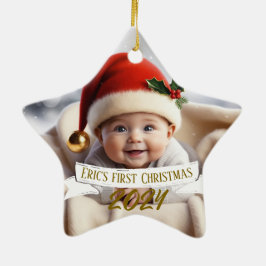 Baby First Christmas Niedlich Fox Keramik Ornament