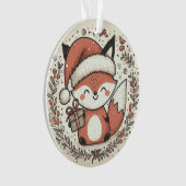 Baby First Christmas Niedlich Fox Ornament (Vorderseite)