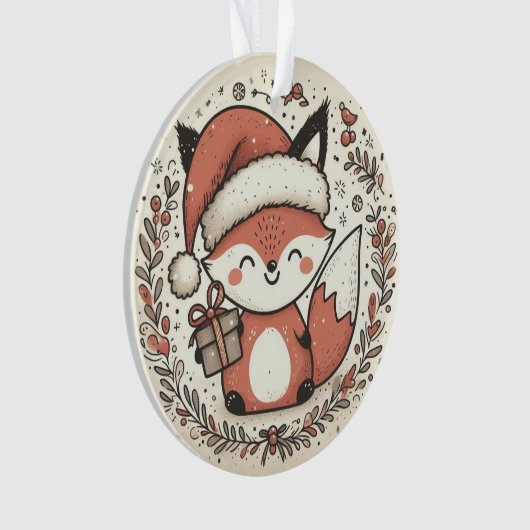 Baby First Christmas Niedlich Fox Ornament (Vorderseite)