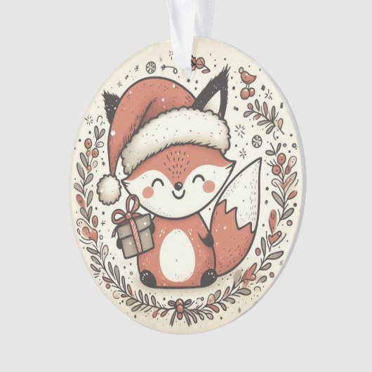 Baby First Christmas Niedlich Fox Ornament (Vorderseite)