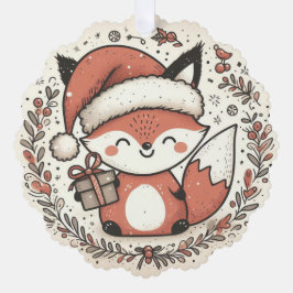 Baby First Christmas Niedlich Fox Ornament Karte