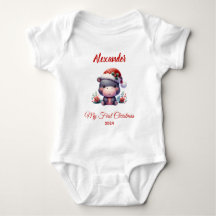 Baby First Christmas niedlich Hippo personalisiert