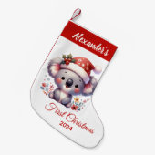 Baby First Christmas niedlich Koala Bär personalis Kleiner Weihnachtsstrumpf (Vorderansicht (hängend))