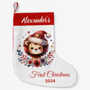 Baby First Christmas niedlich Lion personalisiert Kleiner Weihnachtsstrumpf