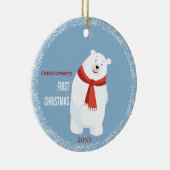 Baby First Christmas Niedlich Polar Bär Keramik Ornament (Rechts)