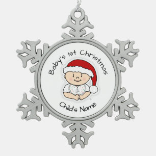 Baby First Christmas Niedlich Snowflake Rahmen Orn Schneeflocken Zinn-Ornament
