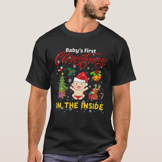 Baby First Christmas On The Inside Pregnancy Chris T-Shirt (Vorderseite)