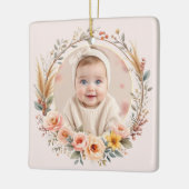Baby First Christmas Pampas Grass Wildblume Boho Keramikornament (Links)