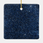 Baby First Christmas Photo Blue Glitter Ornament (Rückseite)