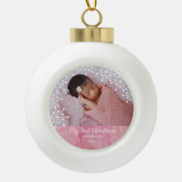 Baby First Christmas Pink Keramik Ball Christmas O Kugel-Ornament