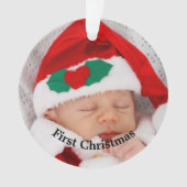 Baby First Christmas Pink Mittens Photo Ornament (Vorderseite)