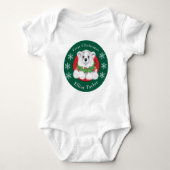 Baby first Christmas polar bear personalize Baby Strampler (Vorderseite)