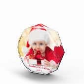 Baby First Christmas Red Script O Fotoblock (Rechts)