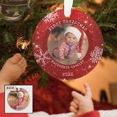 Baby First CHRISTMAS Red Snowflake Foto Ornament