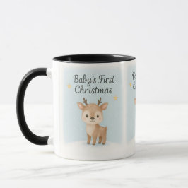 Baby first christmas reindeer cute cozy holiday tasse