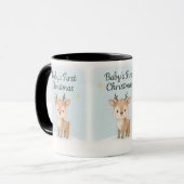 Baby first christmas reindeer cute cozy holiday tasse (Vorderseite Links)
