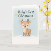 Baby first christmas reindeer sweet gentle holiday karte (Gelbe Blume)