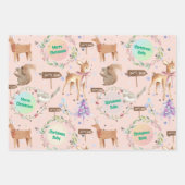 Baby First Christmas Rentier Baby Name hinzufügen Geschenkpapier Set (Vorderseite)