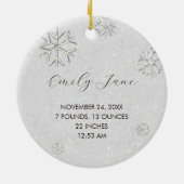 Baby First Christmas Rhinestones Frame Snowflakes Keramik Ornament (Hinten)