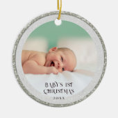Baby First Christmas Rhinestones Tree Snowflakes Keramik Ornament (Vorne)