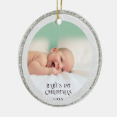 Baby First Christmas Rhinestones Tree Snowflakes Keramik Ornament (Links)