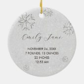 Baby First Christmas Rhinestones Tree Snowflakes Keramik Ornament (Hinten)