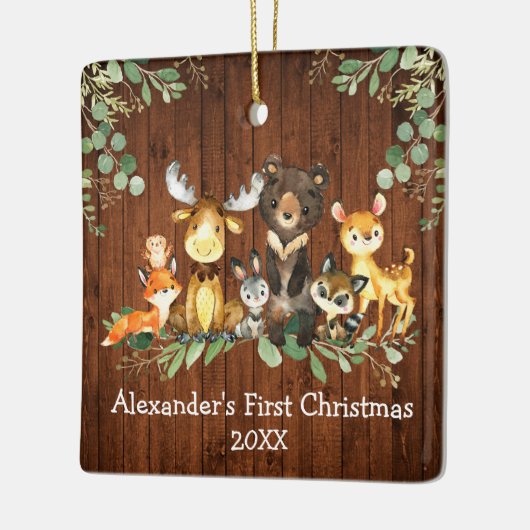 Baby First Christmas Rustic Animations FOTO Keramikornament (Links)