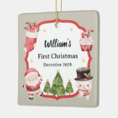 Baby First Christmas Santa Snowman Tree Ornament (Links)