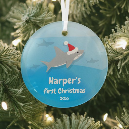 Baby First Christmas Shark Glass Ornament Aus Glas (InSitu)
