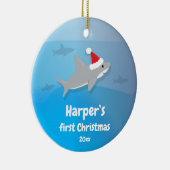 Baby First Christmas Shark Keramik Ornament (Rechts)
