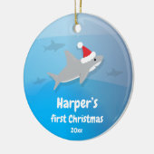 Baby First Christmas Shark Keramik Ornament (Links)