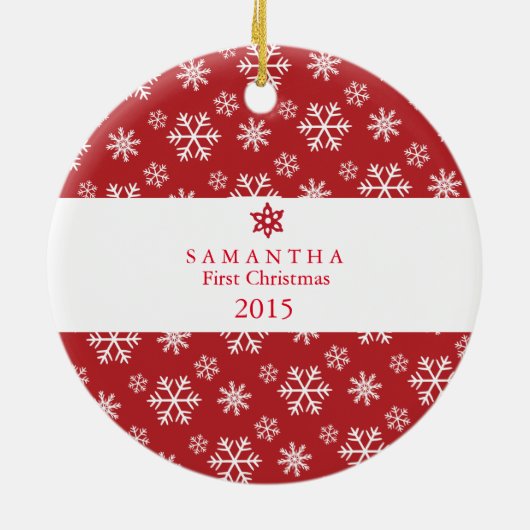 Baby First Christmas Snowflakes Ornament (Hinten)