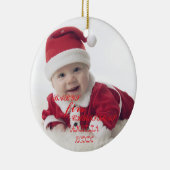Baby First Christmas Snowflakes Stylish Chic Photo Keramik Ornament (Rechts)