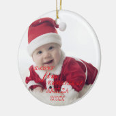 Baby First Christmas Snowflakes Stylish Chic Photo Keramik Ornament (Links)