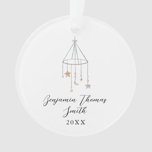 Baby First Christmas Star Mobile Acrylic Ornament (Vorderseite)