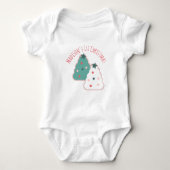 Baby First Christmas Tree Cookies Holiday Festive Baby Strampler (Vorderseite)