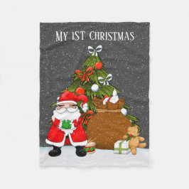 Baby First Christmas unisex Santa Holiday Fleecedecke