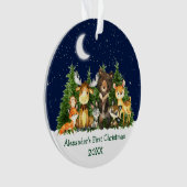 Baby First Christmas Wasserfarbenwaldtiere Ornament (Vorderseite)