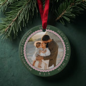 Baby First Christmas Wavy Modernes Minimal 2 Foto Keramik Ornament