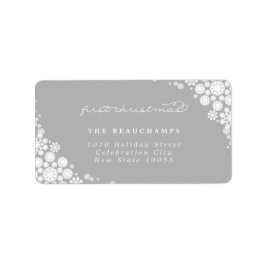 Baby First Christmas Winter Snowflakes Anschrift Adressaufkleber