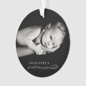 Baby First Christmas Winter Snowflakes Foto Birth Ornament (Vorderseite)