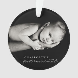 Baby First Christmas Winter Snowflakes Foto Birth Ornament