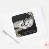 Baby First Christmas Winter Snowflakes Foto Birth Quadratischer Aufkleber (Umschlag)